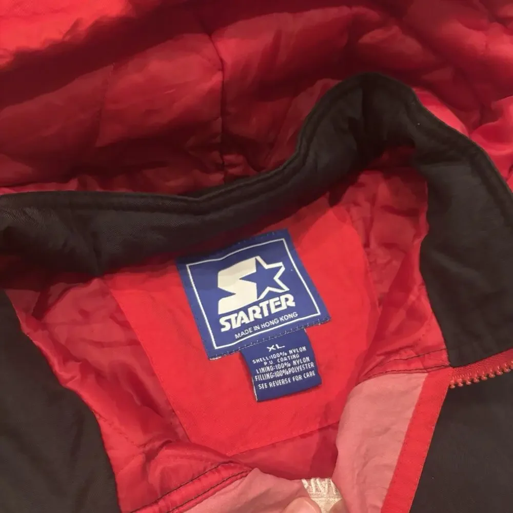 Vintage Georgia Bulldogs Starter Jacket Mens XL Puffer 90s UGA Kangaroo Pouch
